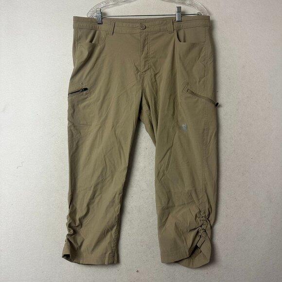 Eddie Bauer First Ascent Capri Pants sz 16 Tall tan Gorpcore Cargo Outdoor - Picture 1 of 8
